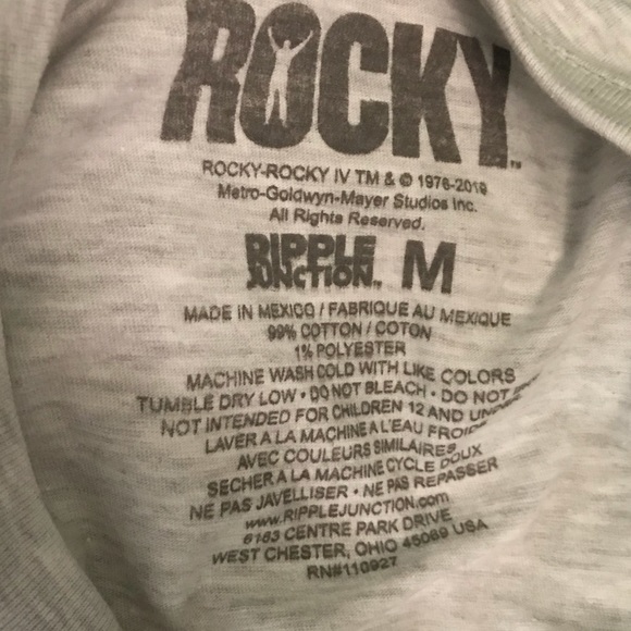 Men's Rocky Heather Grey Graphic Tee Size M - Picture 2 of 2